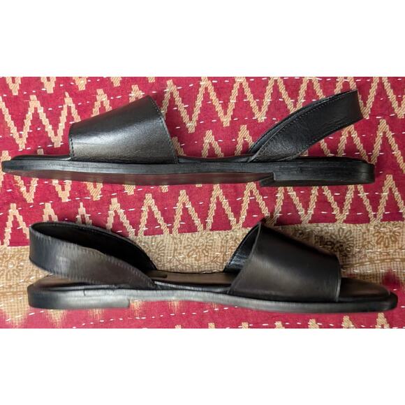 Paul Konyemabi Black Leather Slingback Sandals Men 11 Minimalist Boho Luxe Flat main image 8